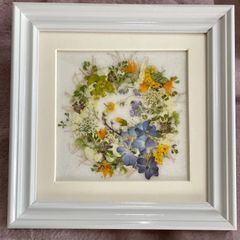押し花アート　色が何年も無くなりません　押し花アート　インテリア雑貨　押し花雑貨　アート　花　ドライフラワー　プレゼント　森への入り口　トレフルブラン押し花