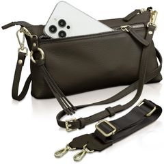 ブラック [アンコール] ショルダーバッグ 【長財布も入る】 スマホショルダー 本革 高見え 横型 レディース 小さめ スマホポーチ 3WAY 斜めがけ ミニショルダー 財布 スマホポシェット スマホ バッグ 軽量 ショルダーポーチ サコッシュ (ブラック)