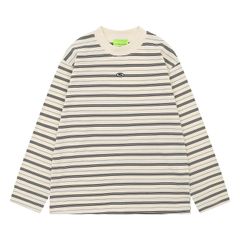 HUF DROP OUT STRIPE CREW ベージュM 最安値‼️ - メルカリ