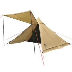 TCティピーテント ソロ 1人用テント 二又化キャップ付き ワンポールテント タン VASTLAND（ヴァストランド）
