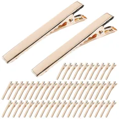 ヘアクリップ 約50個入り ヘアピン やっとこピン 髪留め 金具 パーツ ゴールド 5.6cm NYANDELMO [ゴールド] [5.6cm(ステンレス製)]