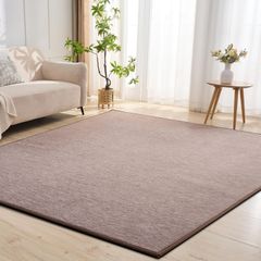 Size:約180X180CM（2畳）_Color:ブラウン 楽暮屋 カーペット ラグ 夏用 ラグマット 2畳 厚手 接触冷感 ラグ 洗える 厚13mm 約180×180 cm 滑り止め 防水 通気性 速乾 ホルムアルデヒドフリー ひんやり じゅうたん