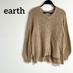 earth アース　長袖　トップス　ニット　セーター　ふわふわ　F