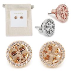 トリーバーチ ピアス レディース 53422 ミラーパヴェ スタッズピアス アクセサリー ダブルTロゴ TORY BURCH