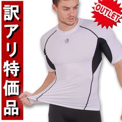 【訳あり商品】メンズ 半袖 tシャツ インナー  脇メッシュ 半袖 メンズ コンプレッションウェア スポーツ ジム ジョギング ランニング サッカー インナー ウェア ゴルフ シャツ スーツ インナー 下着 春物 夏 秋 冬 丸首 ローネック ピンキーホワイト