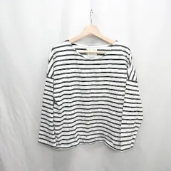 ◇ ⊂ Ungrid アングリッド ボーダー 長袖 ロングTシャツ サイズF ブラック系 レディース E  【1410290076248】