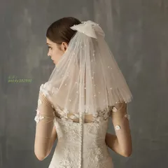 ウエディングベール ウェデイングベール リボン パール ショートベール ミニベール 披露宴 結婚式 蝶結び 。挙式 前撮り 花嫁 二次会 ブライダル ant4y392930