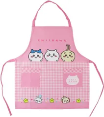 [ちいかわ] キッズエプロン 110cm ピンク うさぎ ハチワレ 子供用 保育園 幼稚園 料理 クッキング