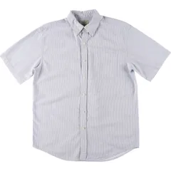 古着 90~00年代 エルエルビーン L.L.Bean シアサッカー 半袖 ボタンダウン ストライプシャツ メンズM相当/eaa548674