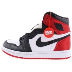 NIKE (ナイキ) WMNS AIR JORDAN 1 RETRO HIGH SATIN BLACK TOE CD0461-016 ウィメンズ エアジョーダン1 サテン ブラックトゥ ハイカットスニーカー ブラック/レッド US6/23cmのサムネイル