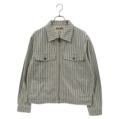 STUSSY (ステューシー) Stripe Garage Jacket ジップアップ ストライプ ガレージ ジャケット ホワイト/ライトブルーのサムネイル