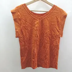 ◇ ⊂ COLLAGE GALLARDAGALANTE Vネック 2way ノースリーブニット サイズF オレンジ レディース E  【1410100001750】