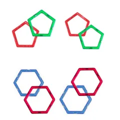 磁石ブロック　追加ピース‼️ 8ピースセット　訳あり　箱無し　五角形4ピース　六角形4ピース おもちゃ 知育玩具 🧸 おうち遊び 集中力アップ‼️ 【⠀ポスト投函  】のサムネイル