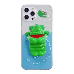 【新着商品】かわいい ソフト 3Ｄ立体的 透明 押すと動く クリア アイフォン 第2世代カバー 7 SE ケース ケース スタンド可能 iPhone 動物柄 iPhone スリム 軽量 動物 保護ケース ワニ (iPhone おもしろ 7/8/SE 8 202