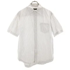 Calvin klein Jeans カルバンクラインジーンズ ストライプ柄 半袖 コットンシャツ M ホワイト メンズ 古着