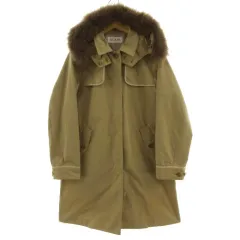 SCAPA コーデュロイショートコート カーキ 38 ファー付き オシャレ SCAPA コーデュロイショートコート カーキ 38 ファー付き オシャレ