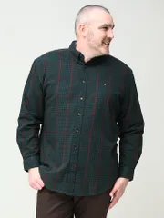 トミーヒルフィガー 長袖 シャツ 大きいサイズ メンズ ボタンダウン BLAKELY BLEN CHECK LS CLF チェックシャツ TOMMY HILFIGER グリーン