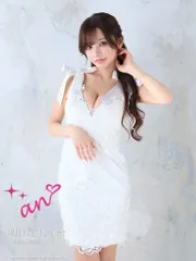 ホワイト[AOC3663]AOC-3663【an/アン】スパコール織り/ フラワー刺繍レース/ 肩リボン/ ノースリーブ/ タイト/ ミニドレス/ キャバドレス / ワンピース/ ドレス