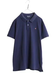 【お得なクーポン配布中!】 ポロジーンズ ラルフローレン 鹿の子 半袖 ポロシャツ メンズ XL 程/ 古着 ポロ 半袖シャツ カットソー 大きいサイズ ワンポイント 星条旗