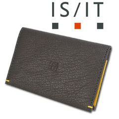 イズイット IS/IT 山羊革／牛革 名刺入れ カブラ グリーン系 緑 定価9,900円  本革 メンズ スリム 薄型 カードケース 風琴マチ シンプル 無料ラッピング可能