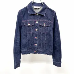 古着 ジルスチュアート JILL STUART デニム トラッカージャケット Gジャン ジージャン 無地 綿100% S ブルー 青×ネオンピンク レディース