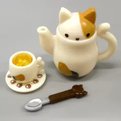 【中古】トレーディングフィギュア 4. にゃんこポットセット 「にゃんこキッチン ミケ猫バージョン」