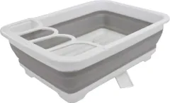 【新着商品】(折り畳み時高さ/5.5cm) 37.2×27.5×12.3cm コンパクトタイプ キッチン デイズ 水切りバスケット 横置き 縦置き ホワイト・グレー 水が流れる 折りたたみ 水切りかご DS-08 水切りラック タマハシ