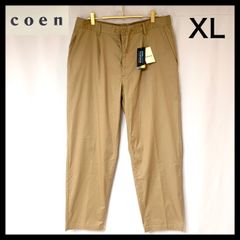 【新品未使用】【coen コーエン】 メンズ　XL  テーパード　イージーパンツ　センタープレス　タック　クールマックス　ゆったり　大きいサイズ　キャメル　ベージュ　茶色