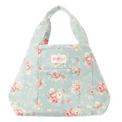 キャスキッドソン Cath Kidston トートバッグ ビッグサイズ キャンバス 帆布 プリント 花柄 ロゴ 青 ブルー サックス /CK16 ■GY18