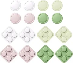 【在庫処分】PlayVital Nintendo Switch 2用 シリコン製ボタンカバー＆サムグリップセット Joy-Con 2対応 カラフルなABXYボタンキャップ8個＆スティックキャップ4個付き（ホワイト+イエロー+ピンク+抹茶グリーン）