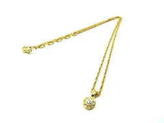 ■美品■ NINA RICCI ニナリッチ ラインストーン ネックレス ペンダント アクセサリー レディース ゴールド系 DF0601