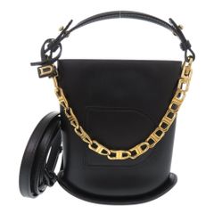 新品同様 デルボー パン エクラ ナノ レザー ブラック ハンドバッグ ショルダーバッグ 黒 1498 DELVAUX
