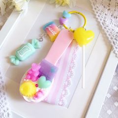 じゃらじゃらスプーンキーホルダー ひよこちゃんぴんくきいろ①