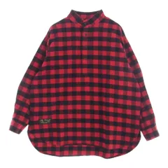 ヴィンテージ VINTAGE 90s USA製 the vermont flannel スタンドカラー プルオーバー バッファロー チェック シャツ レッド系 M【中古】