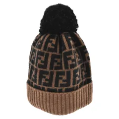 FENDI (フェンディ) FF柄 ズッカ柄 ニット帽 ニットキャップ ブラウン FXQ056 A40J TUのサムネイル