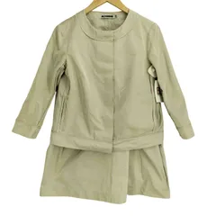 ジルサンダー JIL SANDER イタリア製 ポリシルク 比翼 ノーカラージャケット＆ミディスカート セットアップ レディース  ジャケット：34 スカート：36のサムネイル