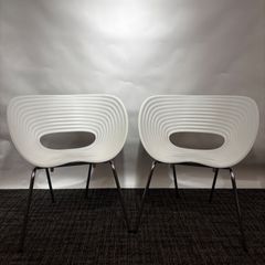 【2脚セット】Vitra（ヴィトラ）Tom Vac（トムバックチェア）ホワイト/スタッキングチェア/デザイナーズ家具/Ron Arad / ロン・アラッド