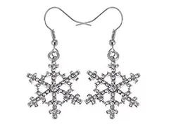 アリランクリスマス冬雪スノーフレークIce Coldクリスタルラインストーンダングルドロップイヤリング