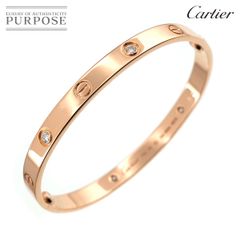 カルティエ Cartier ラブ ブレス #18 ハーフ ダイヤ 4P K18 PG 750 ブレスレット バングル Love Bracelet【証明書付き】 90274891