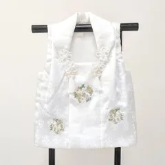 【正絹】 絹100％ 七五三 3歳 被布コート 単品 白 刺繍 SH11-2