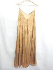 ◇ ⊂ ZARA ザラ キャミ ロング丈 ワンピース サイズUSA M-L ゴールド系 レディース E  【1501230037235】