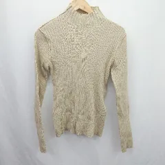 ◇ ⊇ KBF+ アーバンリサーチ シンプル系 長袖 ランダムリブハイネックニット サイズ1 ベージュ系 レディース E  【1507250007838】