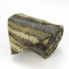 ピエールカルダン ブランド ネクタイ ストライプ柄 パネル柄 シルク PO  メンズ ベージュ Pierre Cardin 【中古】