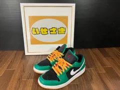 ♪【中古品】NIKE AIR JORDAN 1 LOW SE DQ8422-300 ナイキ エアジョーダン 1 ロー シーズナルエディション MALACHITE/FIRE RED/BLACK/TAXI