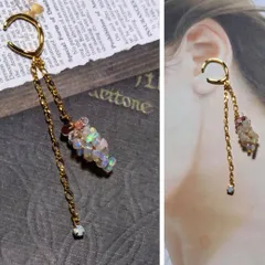 ec①❤イヤーカフ❤エチオピアオパール　ハーキマーダイアモンド　インカローズ　ピンクトルマリン　アクアマリン　ガーネット　ピアス　イヤリング　お守り　レディースピアス　アクセサリー
