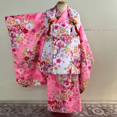 【良品】七五三3歳女の子着物　半襦袢・被布セット　レトロ　＃きもの猫田　T395