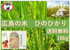 【新米.広島県産】　ヒノヒカリ玄米10kg（精米後9kg）