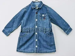 SE2-T99☆ミキハウス/ダブルビー☆90サイズ*デニムワンピース*キッズ キッズファッション mikihouse Double.B 人気ブランド■