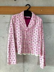 ローブドシャンブル コムデギャルソン robe de chambre COMME des GARCONS ケミカルレース テーラードジャケット ピンク×白 Mサイズ 2000年