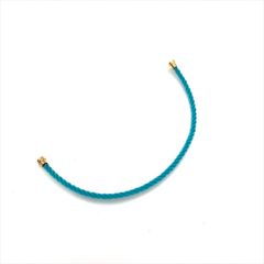 超美品 Fred フレッド フォース10 MM ミディアム ケーブル ブレスレット アクセサリー スカイブルー k5931